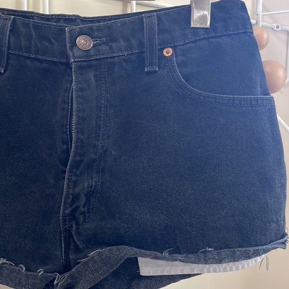 550 Levi's - Denim Vintage Cutoff Jean Shorts - Black - Size 10 - Picture 2 of 12